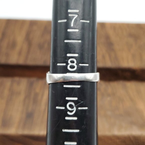 Size 8.25 925 Sterling Silver Section Pink Shell Cute Ring - Picture 6 of 8